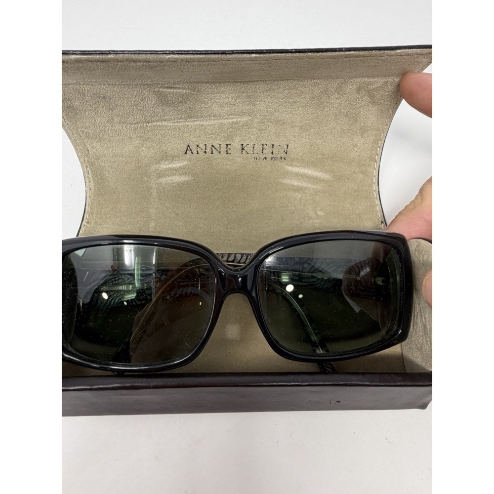 Anne Klein AK5130 Sunglasses Black‎ Zebra Marble Frames with Case 56-14-130